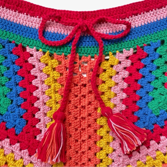 FARM Rio Striped Scarf Crochet Shorts XS NWT - Picture 5 of 16